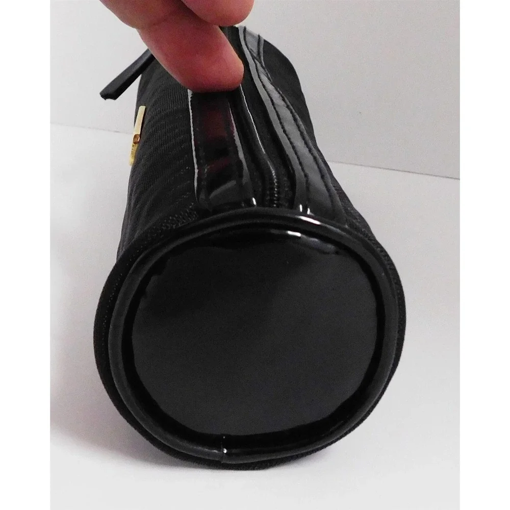 St John Black Patent Mesh Cosmetic‎ Case Bag